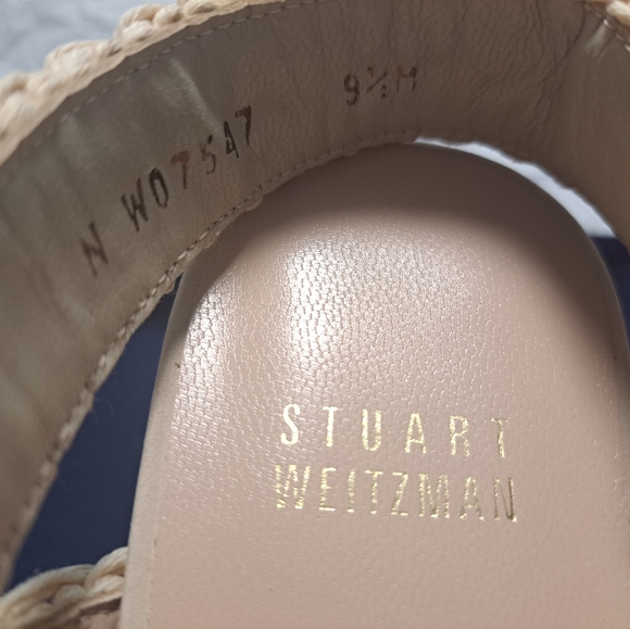 Stuart Weitzman - Alex - Ivory Crochet - Wedge Sandals - 9.5 NWB - Picture 5 of 11